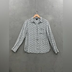 Leyla Women's Small Long Sleeve Blouse Top Button Front Top